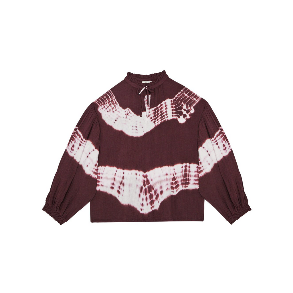 vêtement enfant the new society Blouse Olivia coton bio Tie&DYe prune