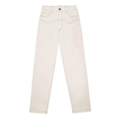 vêtement durable pour enfant the new society  Pantalon jeans coton bio blanc