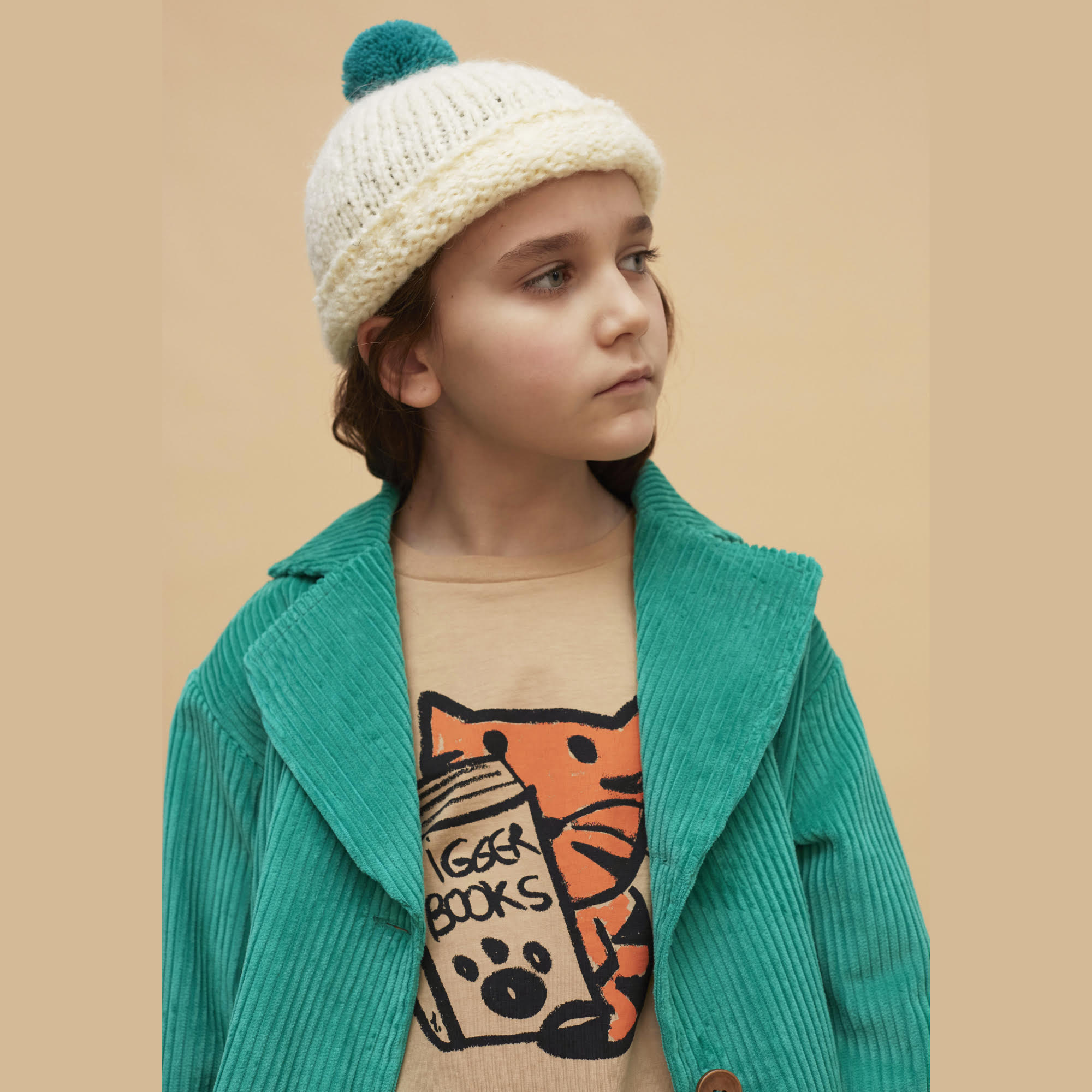 vêtement enfant durable weekend house kids Bonnet en laine Cream